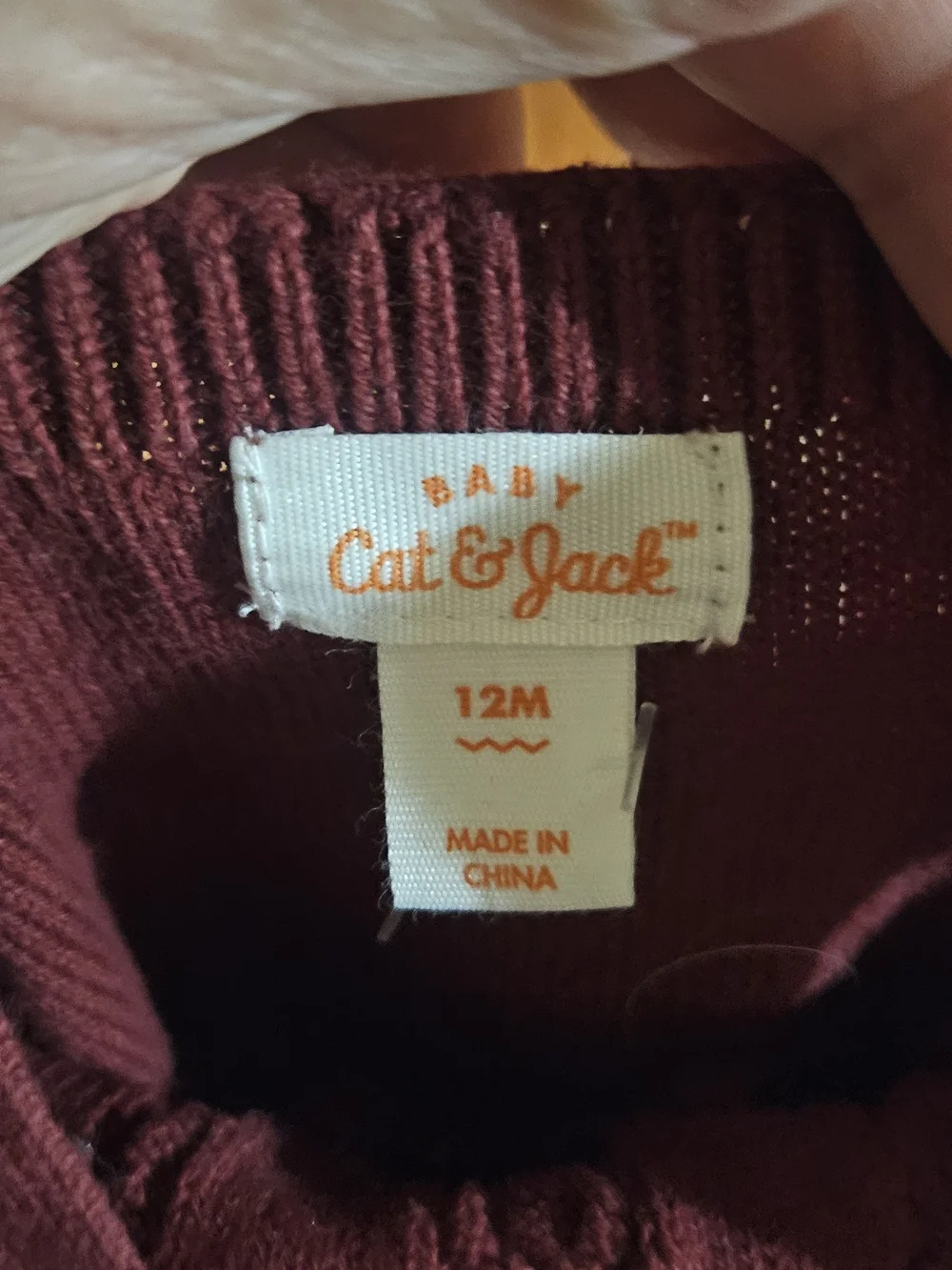 Cat & Jack Burgundy Knit Baby Romper